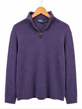 Polo Ralph Lauren Purple Quarter-Zip Sweater | Men’s Medium
